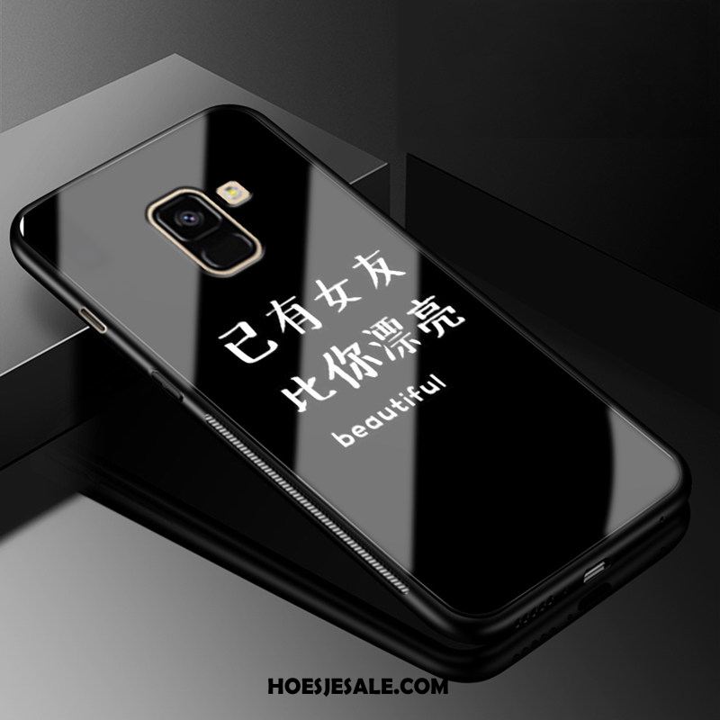 Samsung Galaxy A8 2018 Hoesje Eenvoudige Trend Ster Gehard Glas Mobiele Telefoon Sale