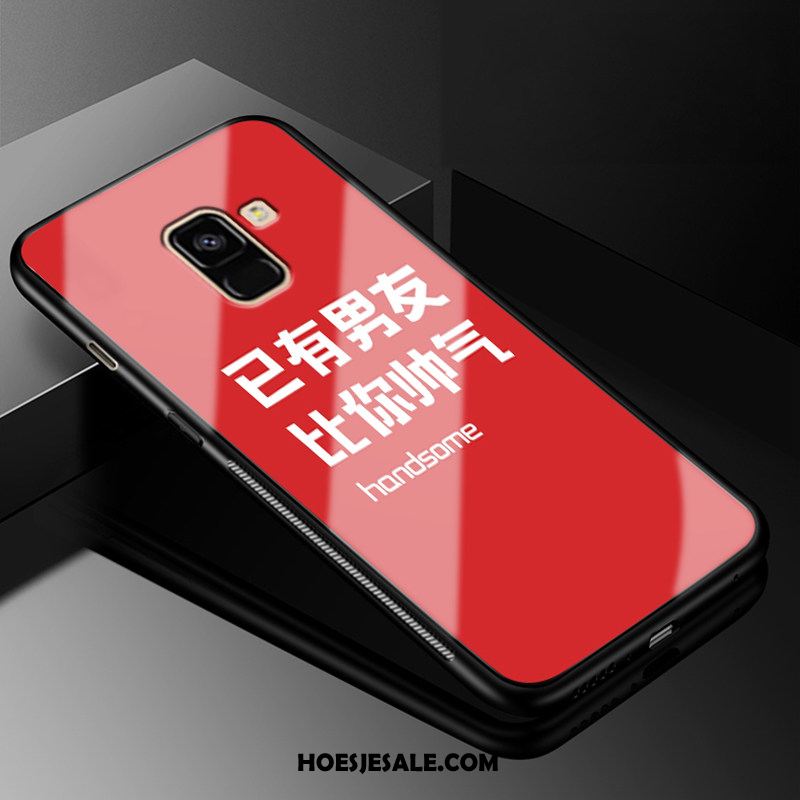 Samsung Galaxy A8 2018 Hoesje Eenvoudige Trend Ster Gehard Glas Mobiele Telefoon Sale