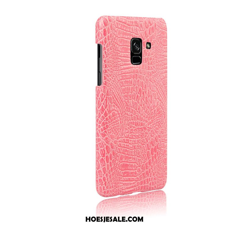 Samsung Galaxy A8 2018 Hoesje Hard Ster Leer Rood Kwaliteit Kopen