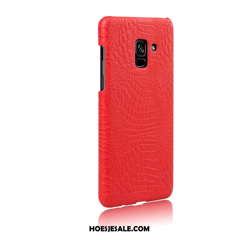 Samsung Galaxy A8 2018 Hoesje Hard Ster Leer Rood Kwaliteit Kopen