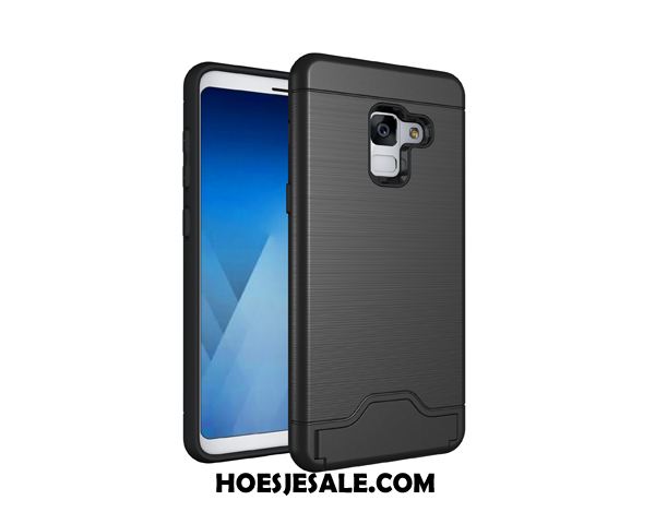 Samsung Galaxy A8 2018 Hoesje Zijde Ster Mobiele Telefoon Kaart Zwart Sale