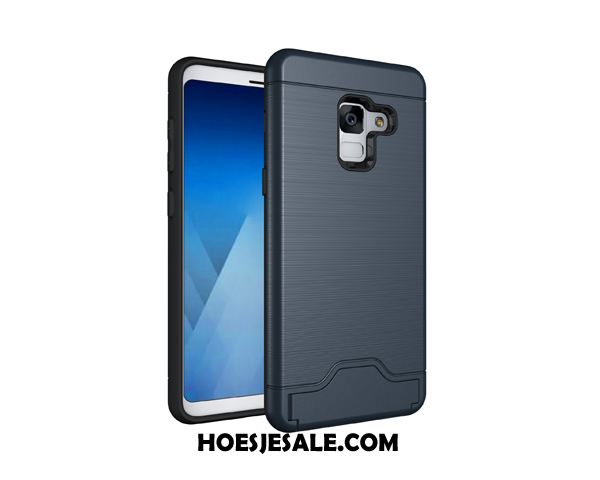 Samsung Galaxy A8 2018 Hoesje Zijde Ster Mobiele Telefoon Kaart Zwart Sale