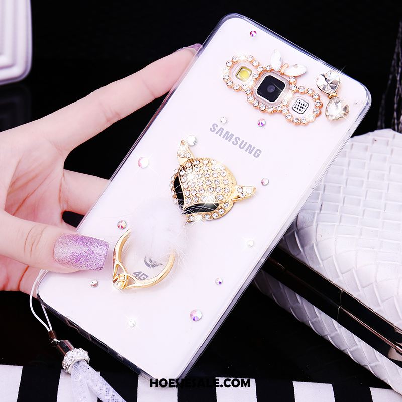 Samsung Galaxy A8 Hoesje Anti-fall Wit Met Strass Hanger Ster Aanbiedingen