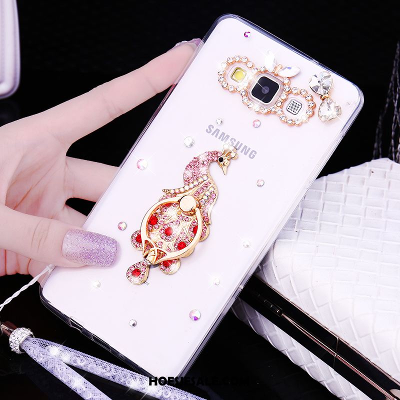 Samsung Galaxy A8 Hoesje Anti-fall Wit Met Strass Hanger Ster Aanbiedingen