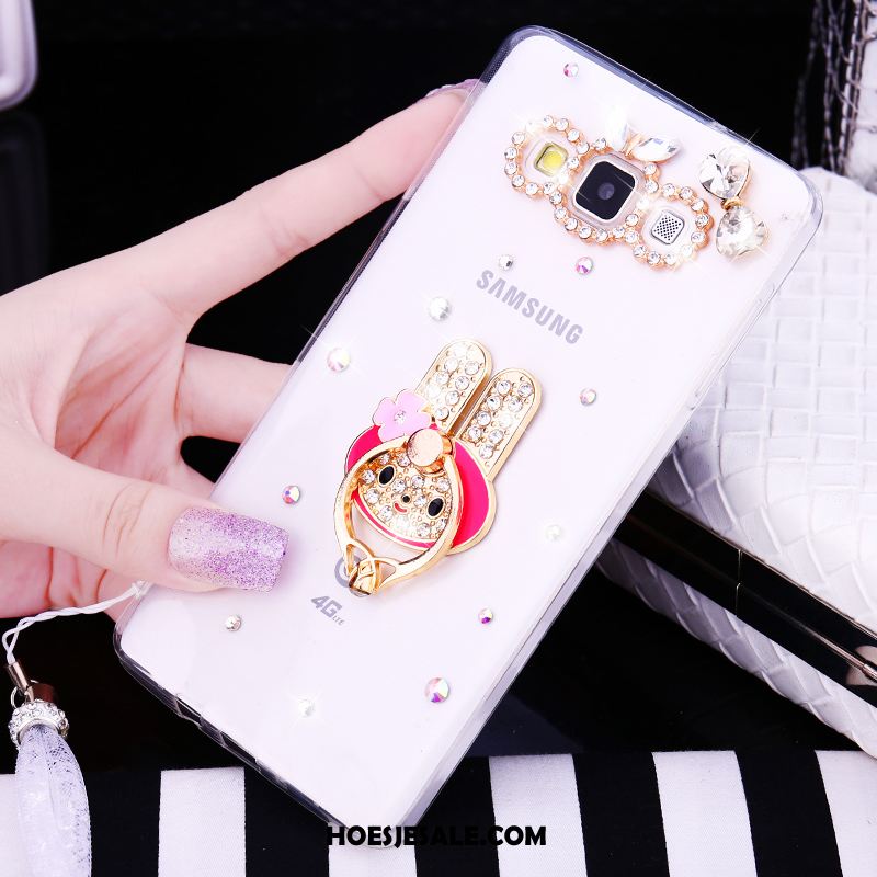 Samsung Galaxy A8 Hoesje Anti-fall Wit Met Strass Hanger Ster Aanbiedingen