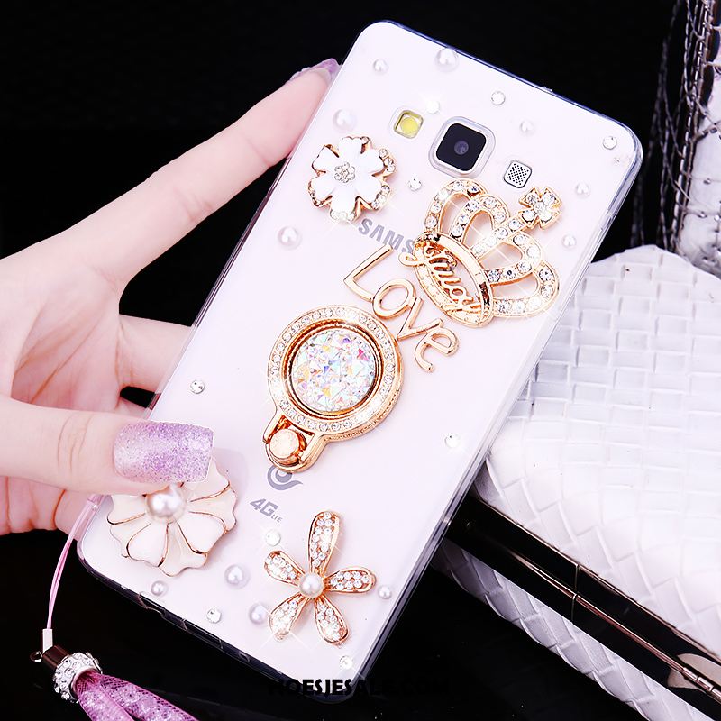 Samsung Galaxy A8 Hoesje Anti-fall Wit Met Strass Hanger Ster Aanbiedingen