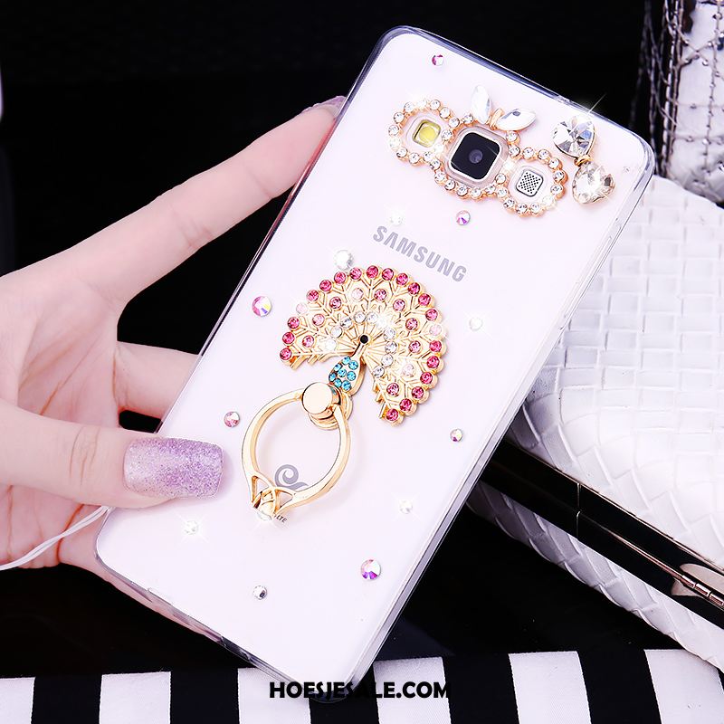 Samsung Galaxy A8 Hoesje Anti-fall Wit Met Strass Hanger Ster Aanbiedingen
