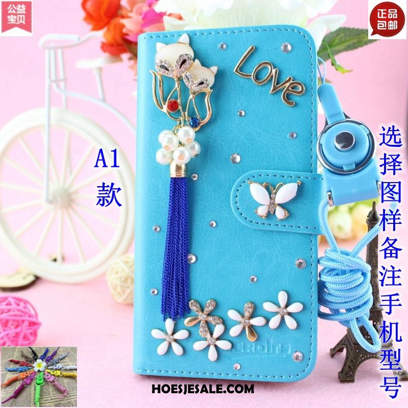 Samsung Galaxy A8 Hoesje Blauw Leren Etui Mobiele Telefoon Folio Ster Kopen