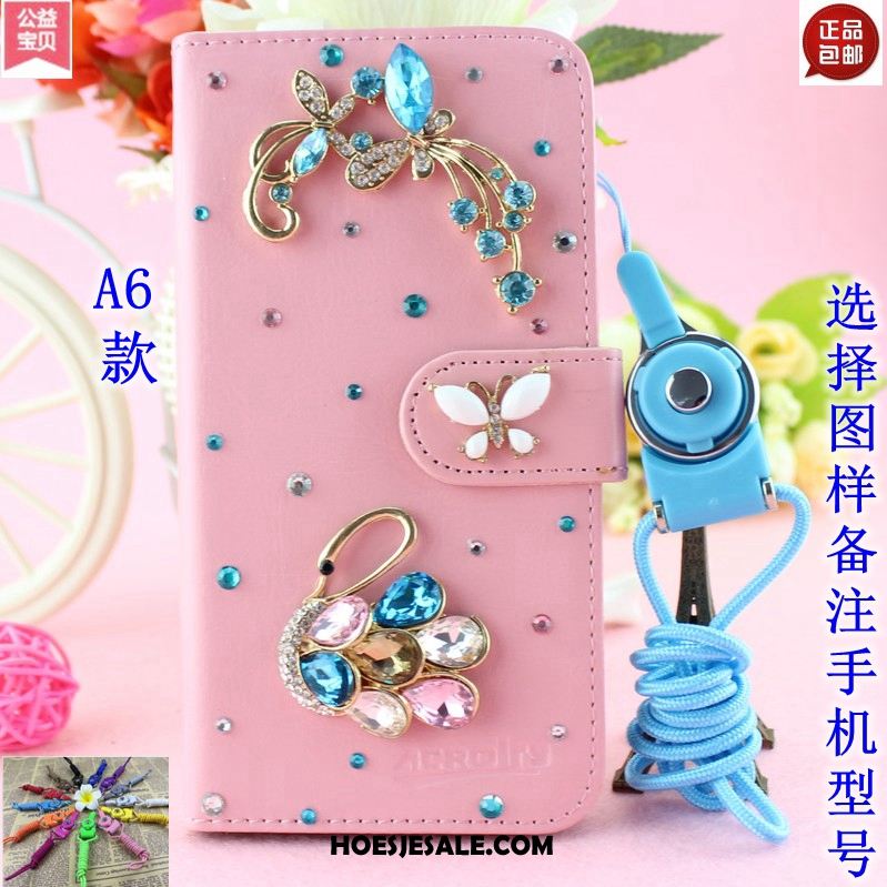 Samsung Galaxy A8 Hoesje Blauw Leren Etui Mobiele Telefoon Folio Ster Kopen