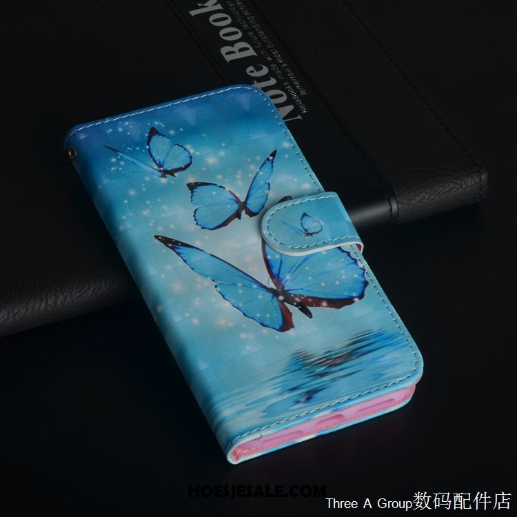 Samsung Galaxy A8 Hoesje Blauw Mobiele Telefoon Trend Bescherming Leren Etui Korting