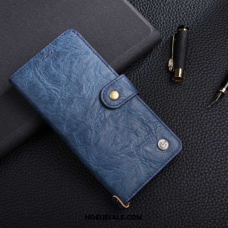 Samsung Galaxy A8 Hoesje Hoes Zacht Auto Bescherming Echt Leer Goedkoop