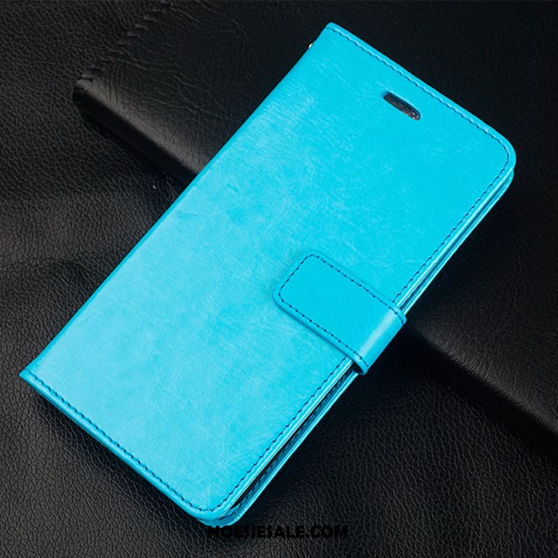 Samsung Galaxy A8 Hoesje Leren Etui Blauw Bescherming Mobiele Telefoon Hoes Sale