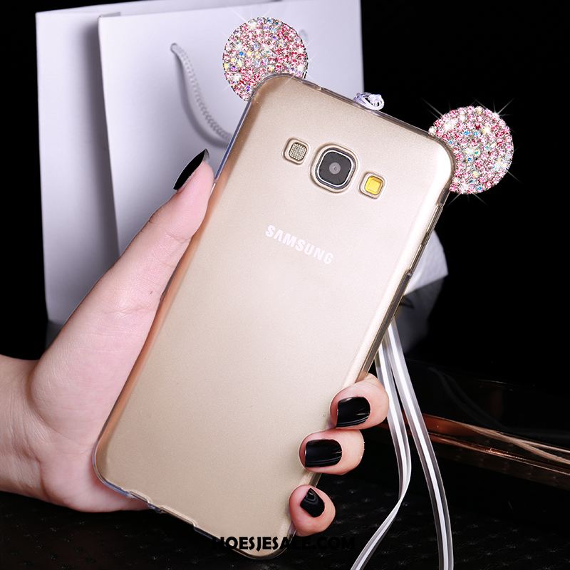 Samsung Galaxy A8 Hoesje Met Strass Zacht Mobiele Telefoon Roze Spotprent Korting