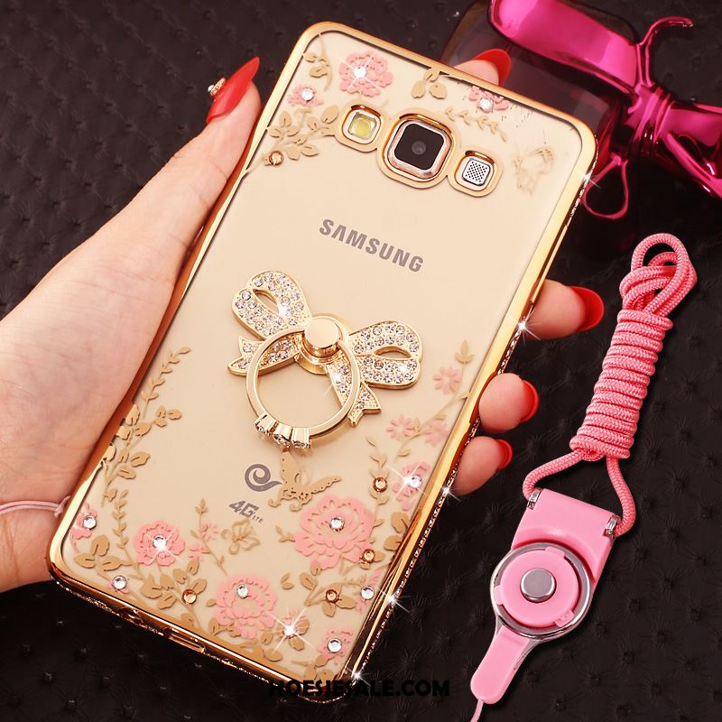 Samsung Galaxy A8 Hoesje Siliconen Bescherming Hoes Ster Roze Kopen