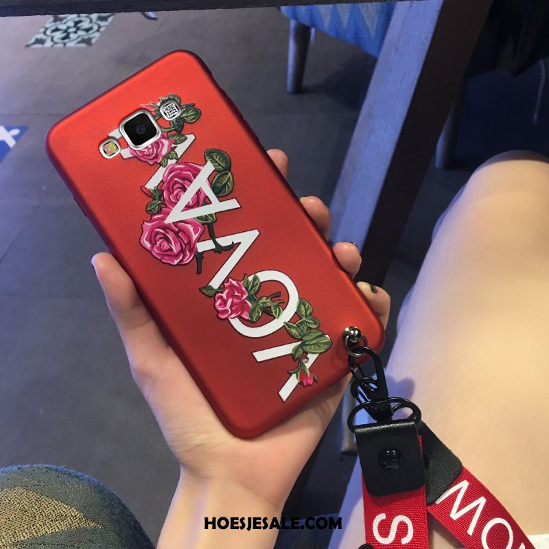 Samsung Galaxy A8 Hoesje Trend Ster Anti-fall Siliconen Rood