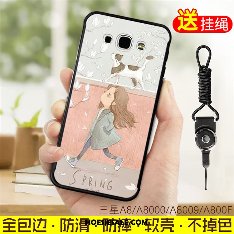 Samsung Galaxy A8 Hoesje Zwart Hanger Spotprent Ster Anti-fall Korting