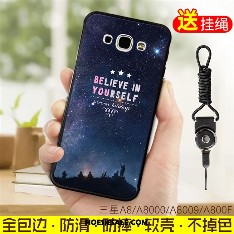 Samsung Galaxy A8 Hoesje Zwart Hanger Spotprent Ster Anti-fall Korting