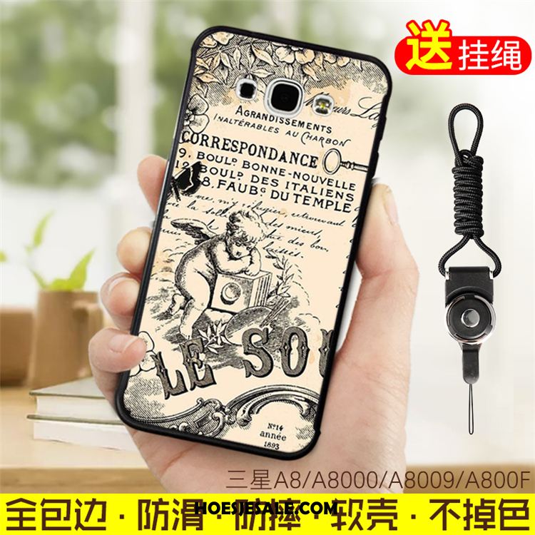 Samsung Galaxy A8 Hoesje Zwart Hanger Spotprent Ster Anti-fall Korting