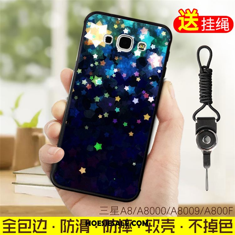 Samsung Galaxy A8 Hoesje Zwart Hanger Spotprent Ster Anti-fall Korting