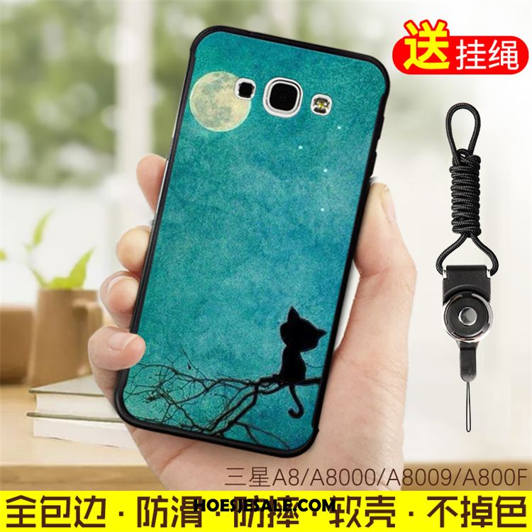 Samsung Galaxy A8 Hoesje Zwart Hanger Spotprent Ster Anti-fall Korting