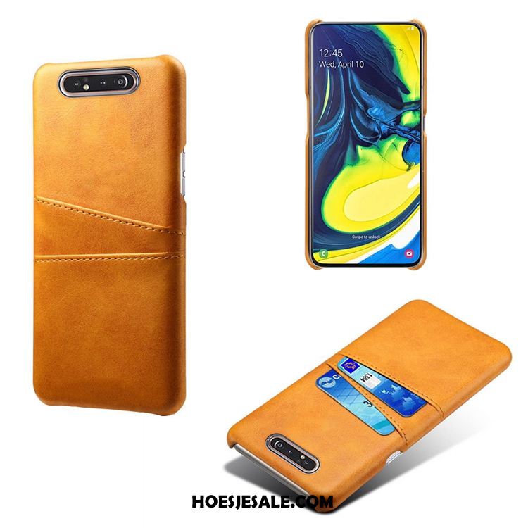 Samsung Galaxy A80 Hoesje Groen Kaart Scheppend Leren Etui Koe Kopen