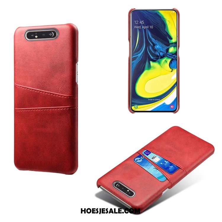 Samsung Galaxy A80 Hoesje Groen Kaart Scheppend Leren Etui Koe Kopen