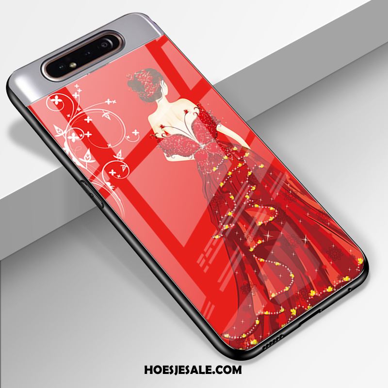 Samsung Galaxy A80 Hoesje Lovers Ster Glas Rood Trend Sale