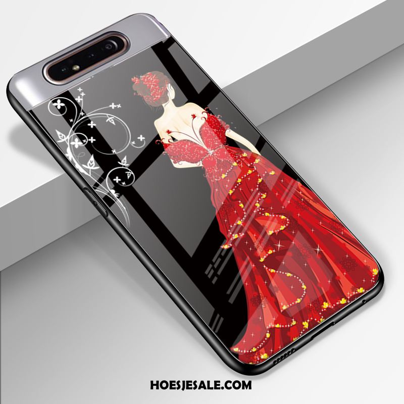 Samsung Galaxy A80 Hoesje Lovers Ster Glas Rood Trend Sale