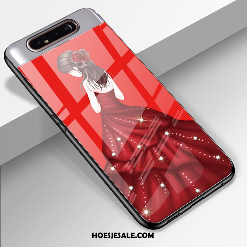 Samsung Galaxy A80 Hoesje Lovers Ster Glas Rood Trend Sale