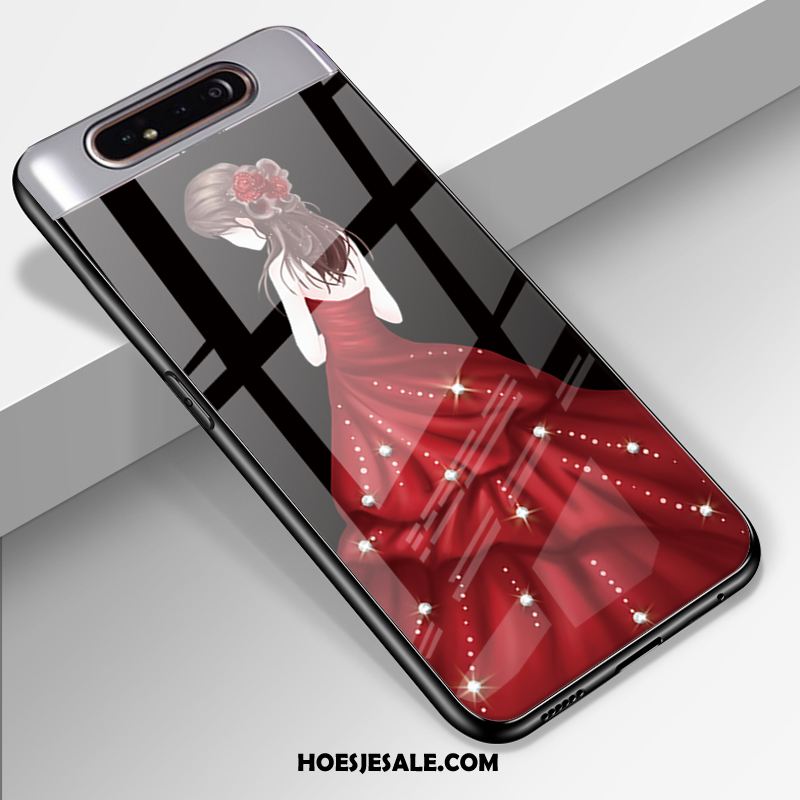 Samsung Galaxy A80 Hoesje Lovers Ster Glas Rood Trend Sale