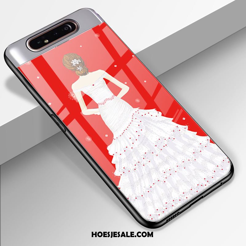 Samsung Galaxy A80 Hoesje Lovers Ster Glas Rood Trend Sale