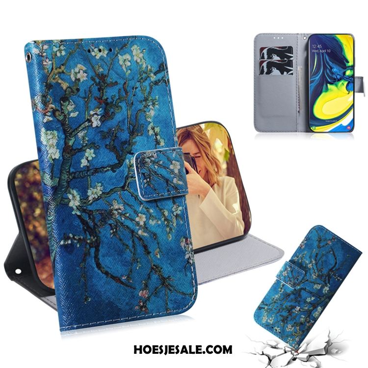 Samsung Galaxy A80 Hoesje Portemonnee Blauw Mobiele Telefoon Leren Etui Ster Kopen