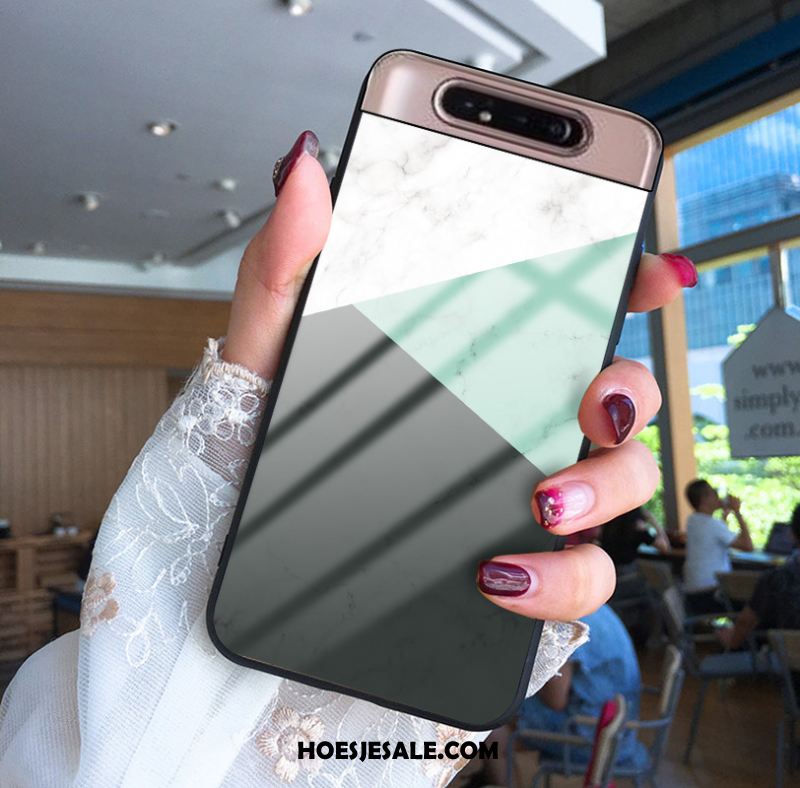 Samsung Galaxy A80 Hoesje Ster Groen Anti-fall Spiegel Eenvoudige Aanbiedingen