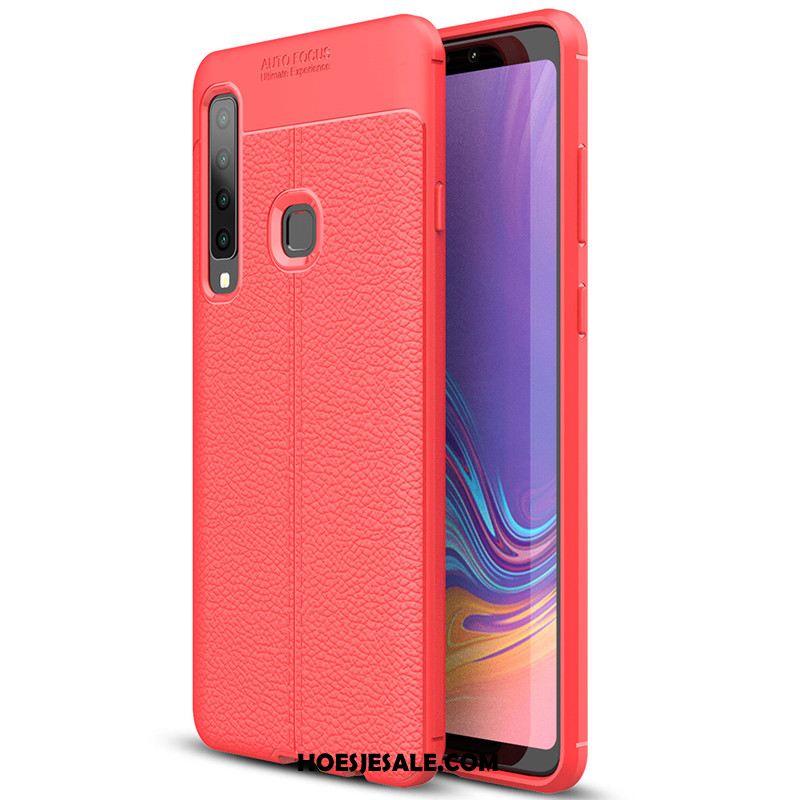 Samsung Galaxy A9 2018 Hoesje Groen Eenvoudige Mobiele Telefoon Patroon Leer Sale