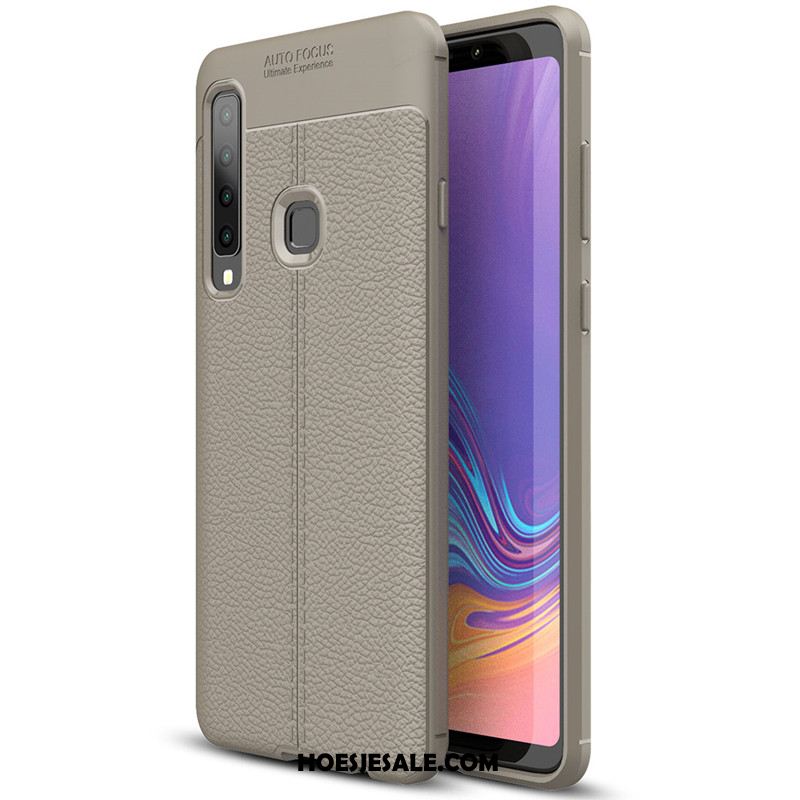 Samsung Galaxy A9 2018 Hoesje Groen Eenvoudige Mobiele Telefoon Patroon Leer Sale