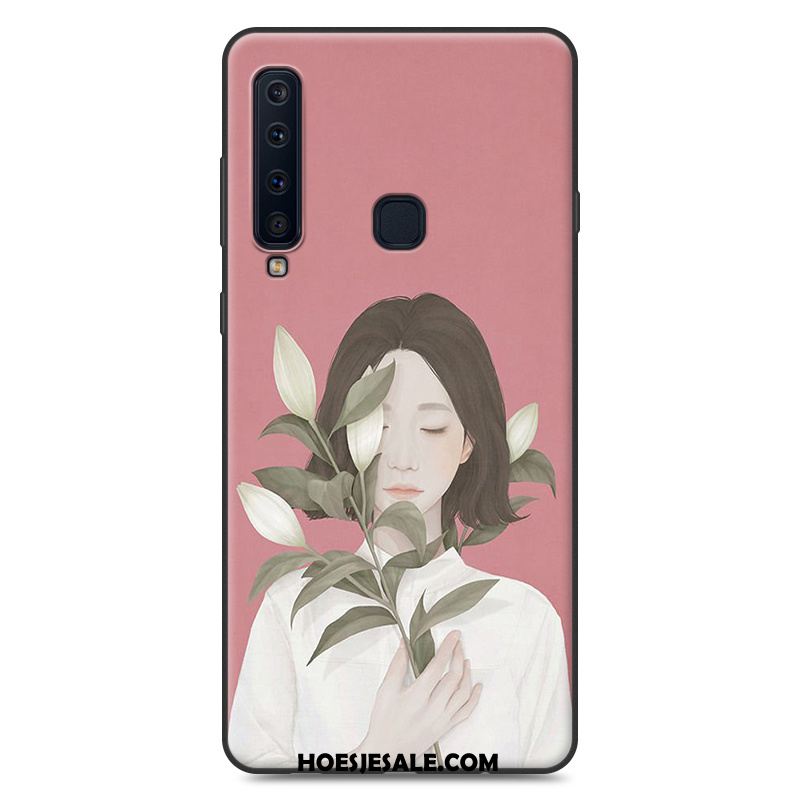 Samsung Galaxy A9 2018 Hoesje Hoes Mobiele Telefoon Roze Siliconen Zwart Winkel