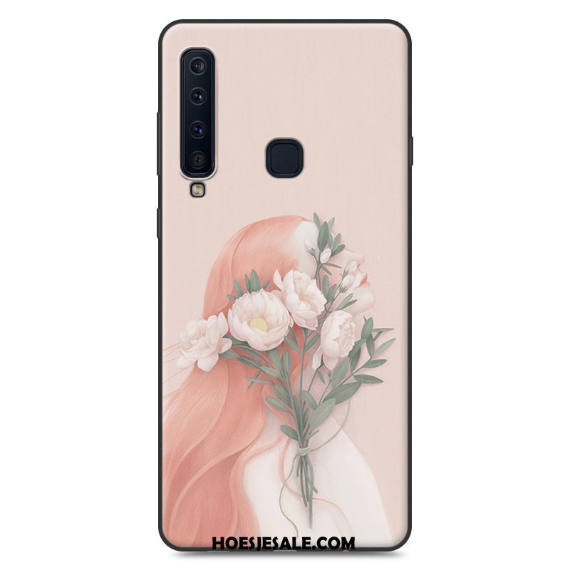 Samsung Galaxy A9 2018 Hoesje Hoes Mobiele Telefoon Roze Siliconen Zwart Winkel