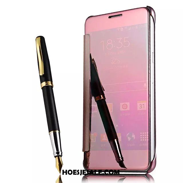 Samsung Galaxy A9 2018 Hoesje Mobiele Telefoon Goud Winterslaap Spiegel Ster Sale