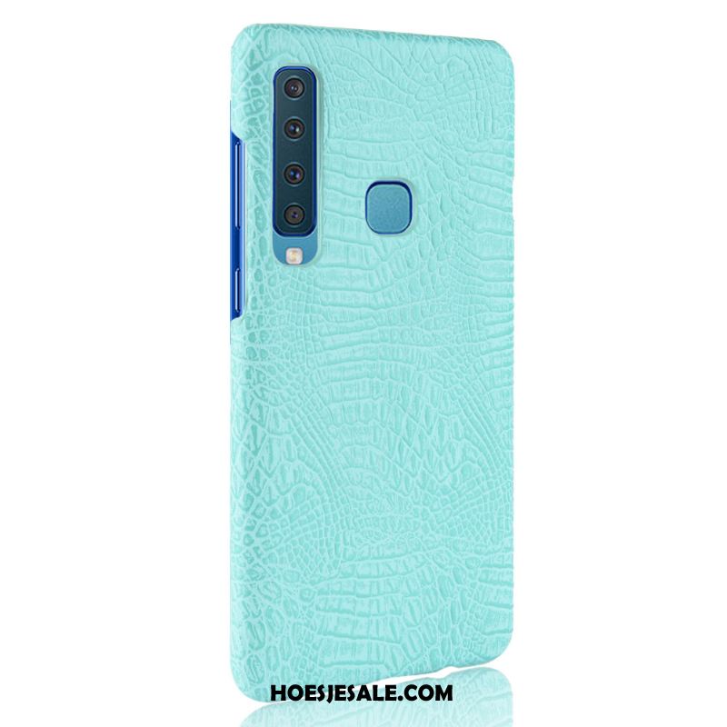 Samsung Galaxy A9 2018 Hoesje Schrobben Blauw Mobiele Telefoon Vintage Krokodillenleer Kopen