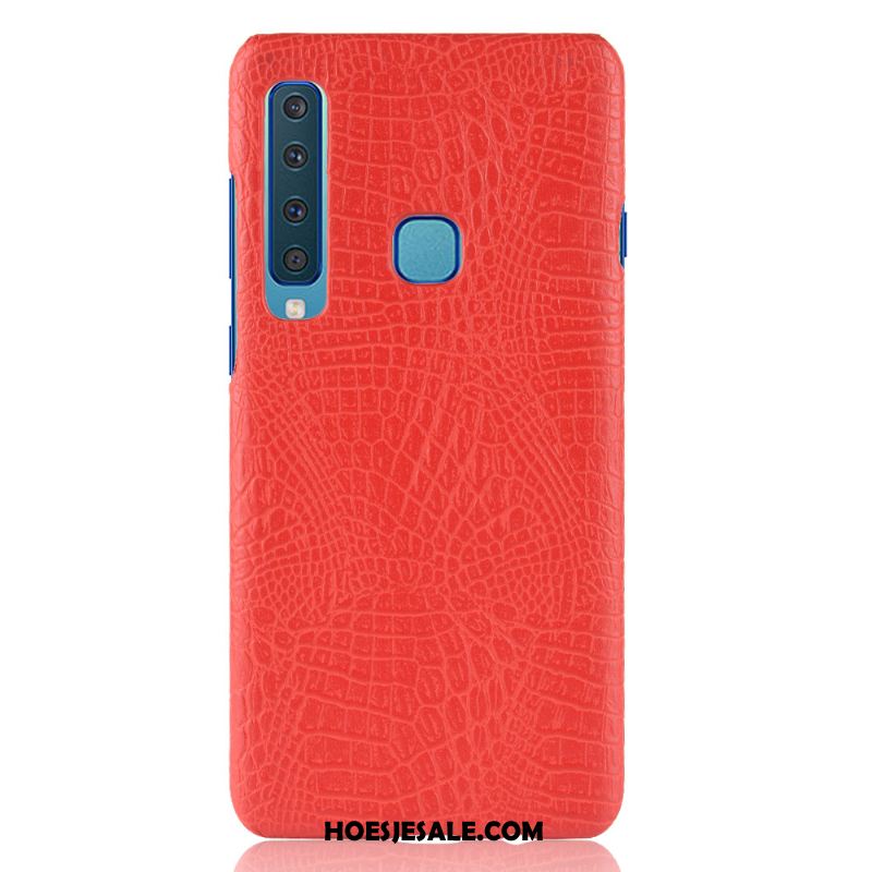 Samsung Galaxy A9 2018 Hoesje Schrobben Blauw Mobiele Telefoon Vintage Krokodillenleer Kopen