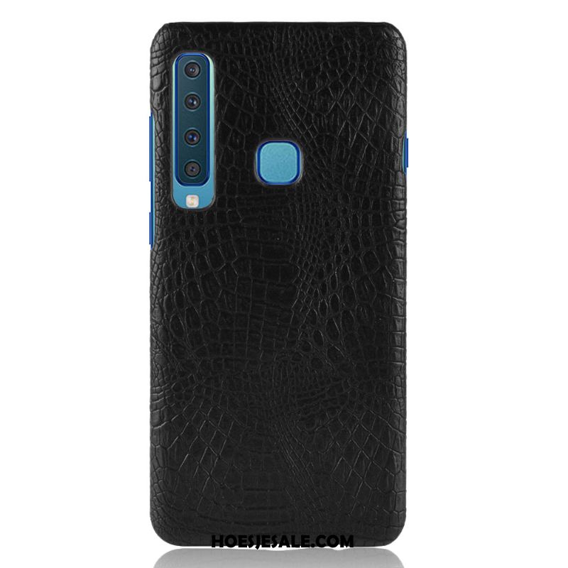 Samsung Galaxy A9 2018 Hoesje Schrobben Blauw Mobiele Telefoon Vintage Krokodillenleer Kopen