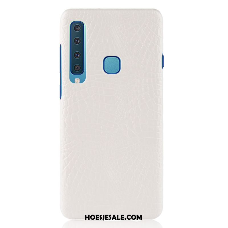 Samsung Galaxy A9 2018 Hoesje Schrobben Blauw Mobiele Telefoon Vintage Krokodillenleer Kopen