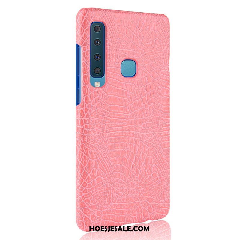 Samsung Galaxy A9 2018 Hoesje Schrobben Blauw Mobiele Telefoon Vintage Krokodillenleer Kopen