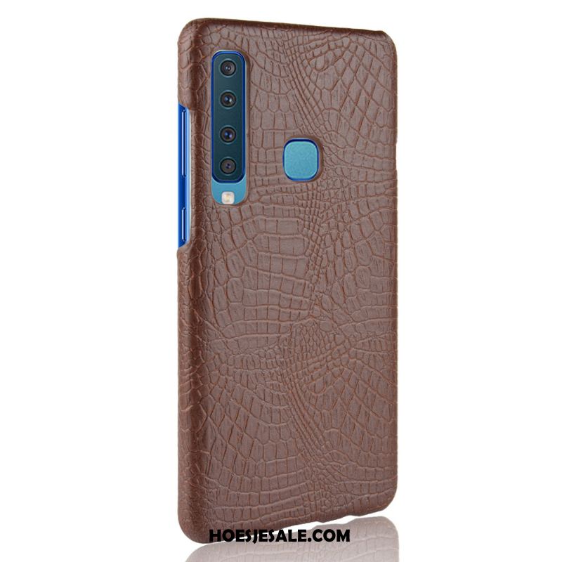 Samsung Galaxy A9 2018 Hoesje Schrobben Blauw Mobiele Telefoon Vintage Krokodillenleer Kopen