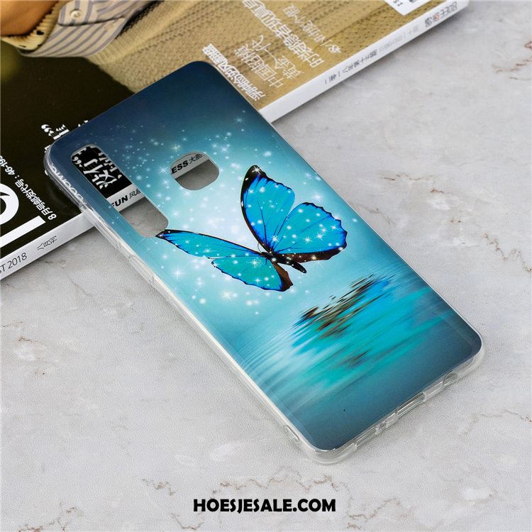 Samsung Galaxy A9 2018 Hoesje Siliconen Lichtende Mobiele Telefoon Anti-fall Hanger Goedkoop