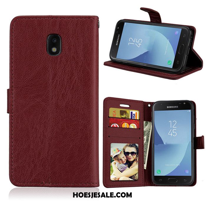 Samsung Galaxy J3 2017 Hoesje Anti-fall Folio Mobiele Telefoon Leren Etui Ster Aanbiedingen