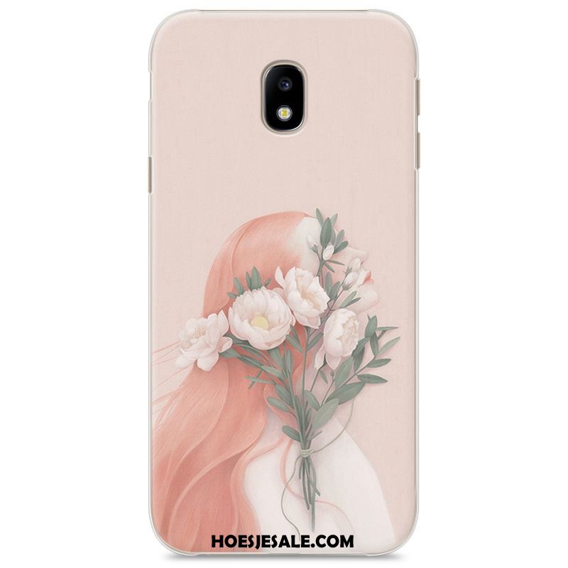 Samsung Galaxy J3 2017 Hoesje Mobiele Telefoon Kunst Roze Vers Geschilderd Korting