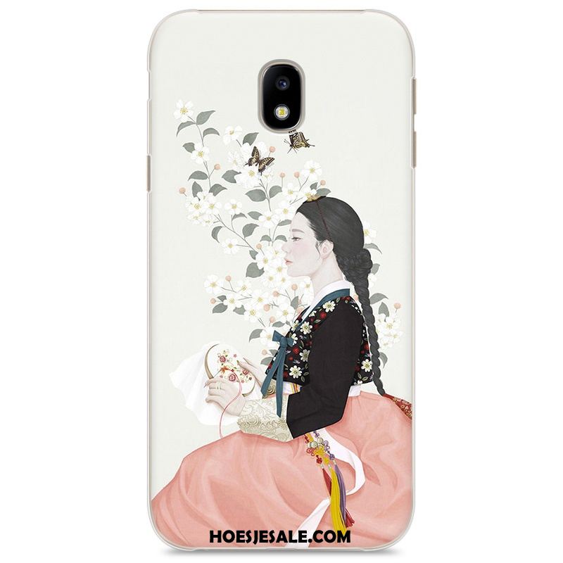 Samsung Galaxy J3 2017 Hoesje Mobiele Telefoon Kunst Roze Vers Geschilderd Korting