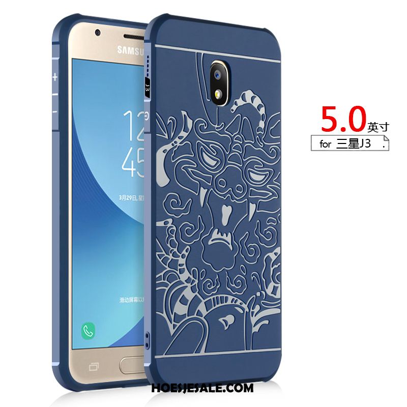 Samsung Galaxy J3 2017 Hoesje Zwart Bescherming Ster Siliconen Mobiele Telefoon Goedkoop