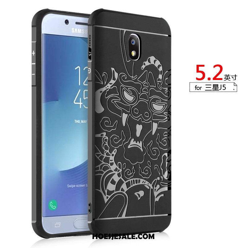 Samsung Galaxy J5 2017 Hoesje Siliconen Dragon Patroon Hoes Mobiele Telefoon Zwart Kopen